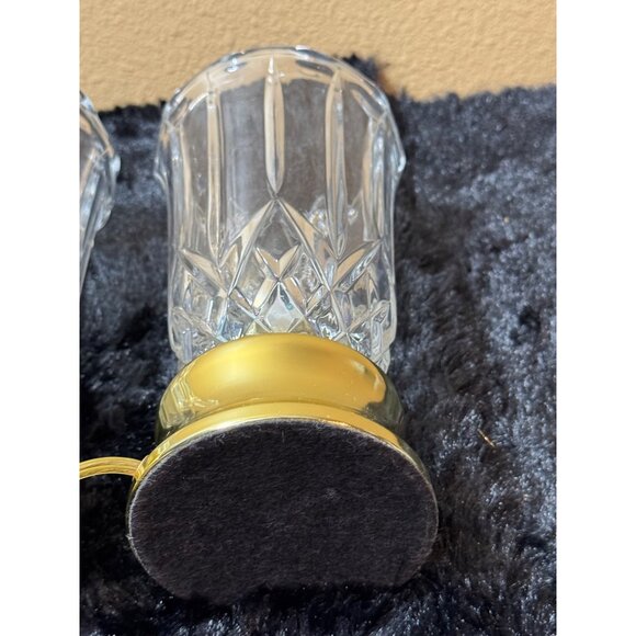 Pair Of Elegant Pressed Crystal & Brass  Regency Style Table Lamps Tested - Picture 5 of 9